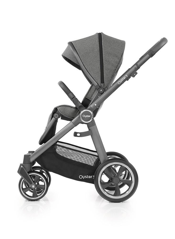 oyster - Babystyle Oyster 3 Premium Compact Fold Baby Stroller From Birth to 22 Kg -Mercury City Grey - Image 1