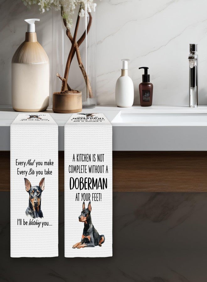 FIicy Doberman Gifts Kitchen Towels Set of 2, Doberman Dog Lover Gifts Dish Towels, DobermanDog Owner Gift Decorative Hand Towels for Kitchen,Gift for DobermanDog Lovers Kitchen Decor(16x24 Inch) - Image 5