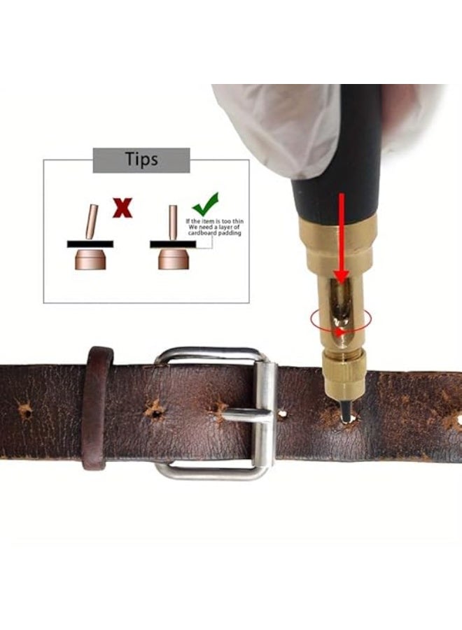 My Souq: 6-in-1 Automatic Screw Punch Tool Set | Adjustable & Precision Hand Punch for Leather, Paper & DIY (1.0mm to 4.0mm) - Image 4