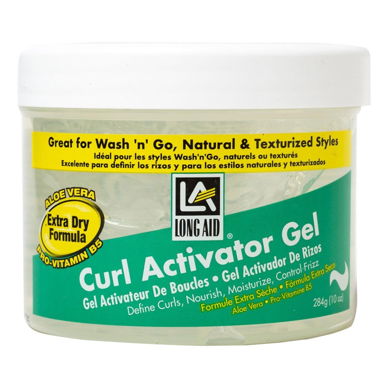AmPro Long-Aid Activator Gel - Enriched with Aloe Vera, Protein, and Vitamin B Complex - Brings Essential Moisture to Strands - Defines Your Natural Curls - Extra Dry - 10 oz - Image 1