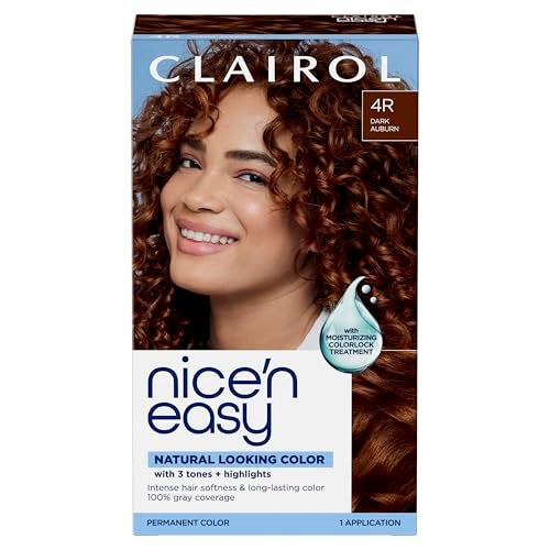Clairol Nicen Easy Permanent Hair Dye 4R Dark Auburn 100 Gray Coverage LongLasting NaturalLooking Color Shine Pack of 1 - Image 1