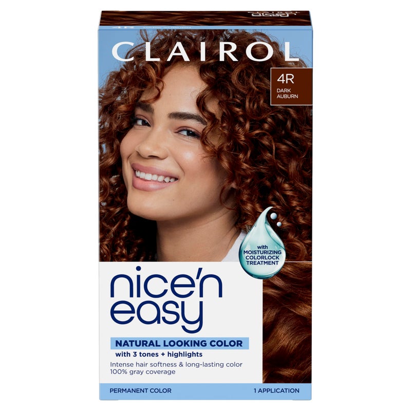Clairol Nicen Easy Permanent Hair Dye 4R Dark Auburn 100 Gray Coverage LongLasting NaturalLooking Color Shine Pack of 1 - Image 3