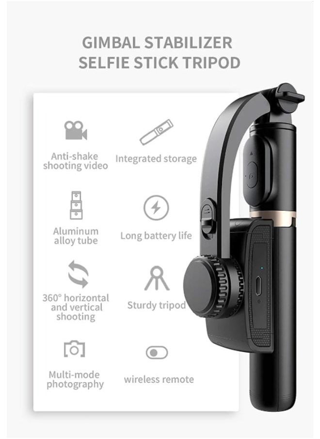Beauenty Q08 Gimbal Stabilizer for Smartphone with Extendable Bluetooth Selfie Stick and Tripod, Multifunction Remote 360 Automatic Rotation, for iPhone/Android  - Image 2