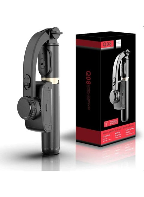 Q08 Gimbal Stabilizer for Smartphone with Extendable Bluetooth Selfie Stick and Tripod, Multifunction Remote 360 Automatic Rotation, for iPhone/Android