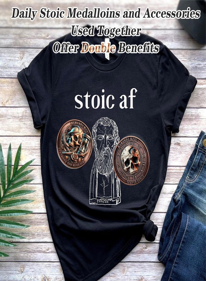 IELCJJ Tempus Fugit Memento Mori Coin - EDC Hourglass Rose Stoic Challenge Coin - Cool Amor Fati Momento Mori Token for Daily Stoic Practice - Inspirational Stoicism Gift for Men Women Pirate First Responder - Image 5