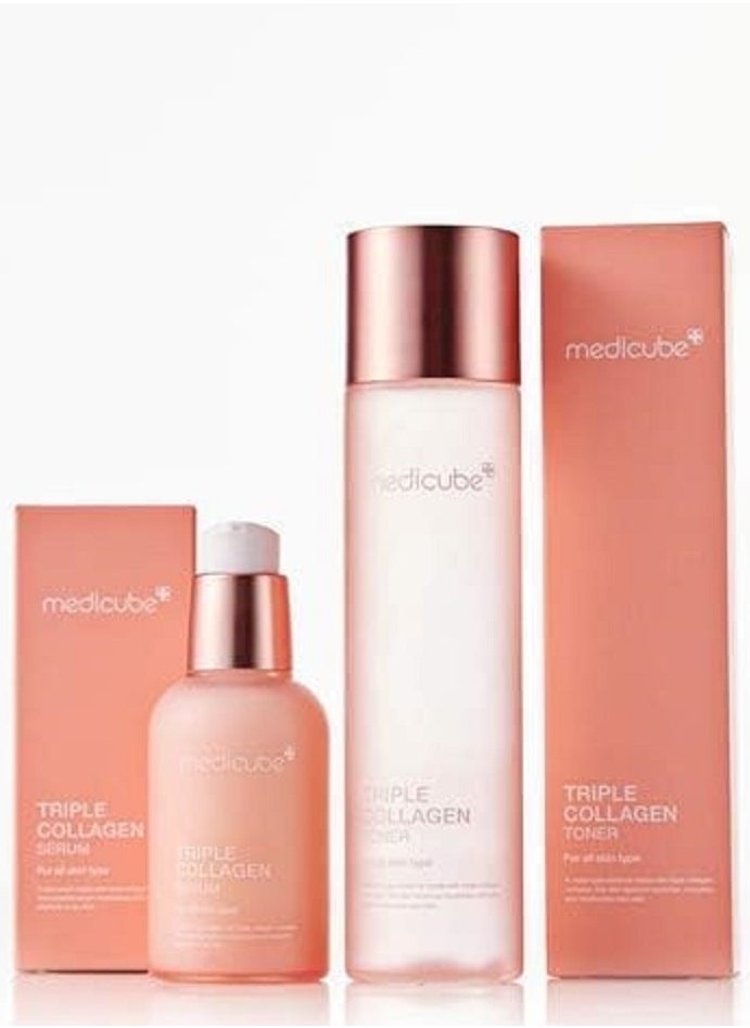 Medicube Triple Collagen set: Toner 140ml+ Serum 55ml+ Sidmool mask 1ea  - Image 2