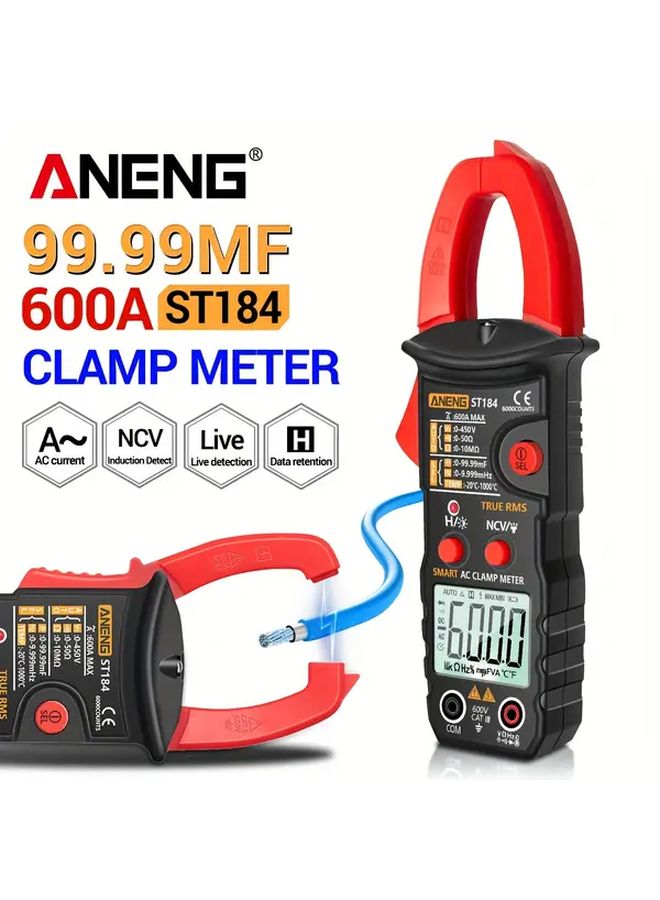 ANENG ST184 Black True RMS Clamp Meter Auto Shut Off Non Contact Voltage Detection - Image 2