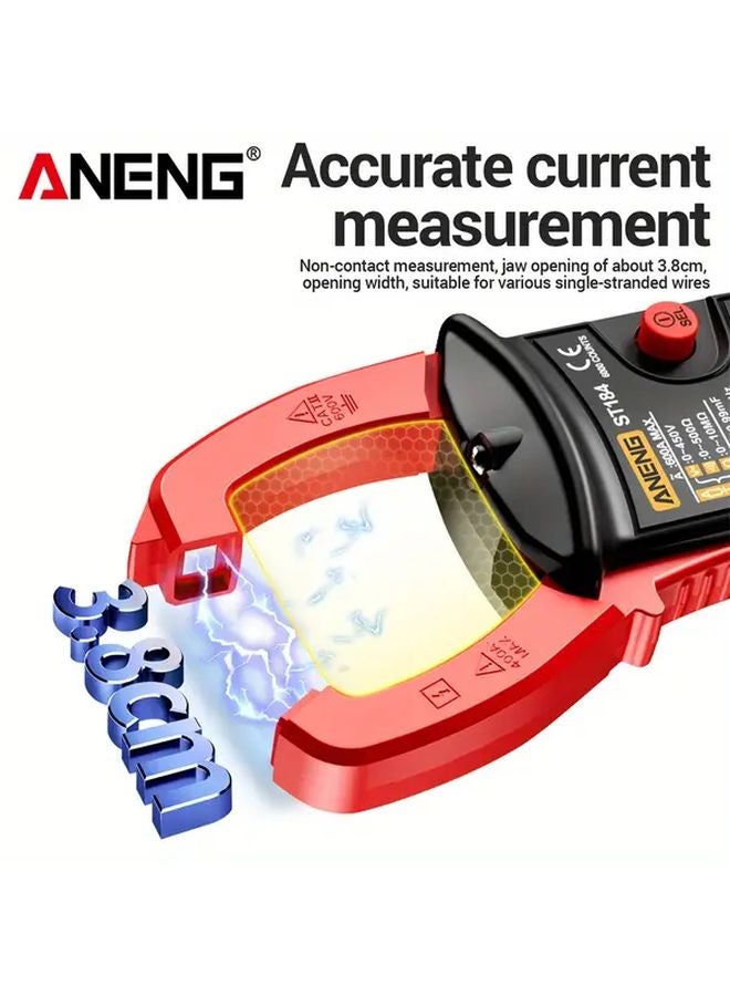 ANENG ST184 Black True RMS Clamp Meter Auto Shut Off Non Contact Voltage Detection - Image 5