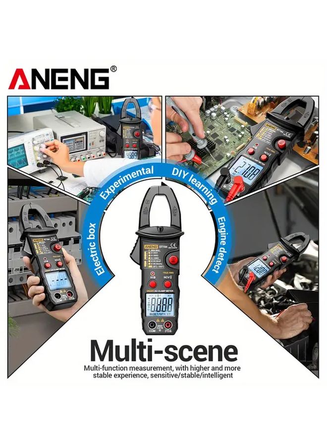 ANENG ST184 Black True RMS Clamp Meter Auto Shut Off Non Contact Voltage Detection - Image 3