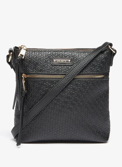 Celeste Women Monogram Embossed Crossbody Bag with Zip Closure and Strap