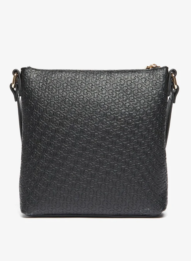 سيليست Women Monogram Embossed Crossbody Bag with Zip Closure and Strap