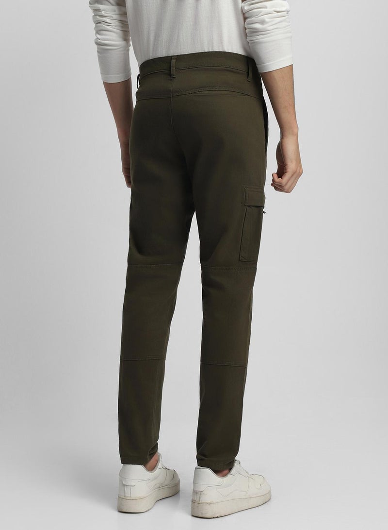 Dennis Lingo Olive Slim Fit Cargo Pants for Men - Cotton Lycra, Full Length, Mid Rise, Casual  - Image 5