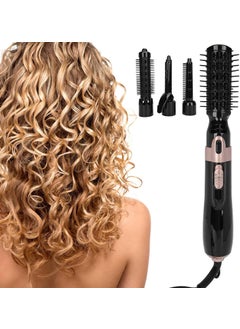 ZJchao Hair Dryer Brush 4 in 1 Hot Air Brush Curler Combo with Interchangeable Heads  Automatic Curling Iron and Blow Dryer Brushes Set for Travel or Salon 