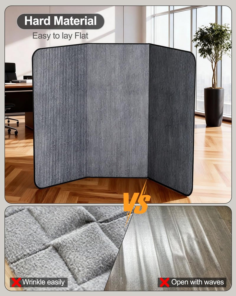 Blvornl Corduroy Office Chair Mat for Hardwood Floor and Low Pile Carpet, 35.4" x 47.3" Non-Slip Desk Rolling Chair Mat for Hard Floors, Heavy Duty Carpeted Floor Protector Rug for Home, Dark Grey - Image 3