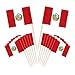 JAVD CYPS 100 Pcs Peru Mini Flags Small Stick Cupcake Toppers Peruvian Country Picks for Celebration Cocktail Parties - Image 3