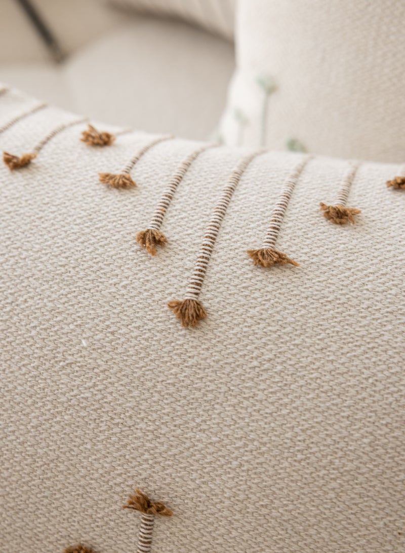 Bukela Pillow Cover Boho Throw Pillow Covers Set of 2 Neutral Decorative Textured Cushion Case Farmhouse Pillowcase Modern Square Pillow Covers for Sofa,Couch, Living Room,Beige and Brown  - Image 3