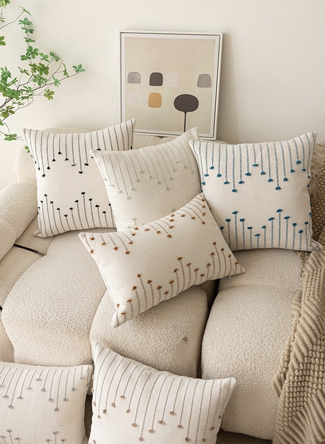 Bukela Pillow Cover Boho Throw Pillow Covers Set of 2 Neutral Decorative Textured Cushion Case Farmhouse Pillowcase Modern Square Pillow Covers for Sofa,Couch, Living Room,Beige and Brown  - Image 4