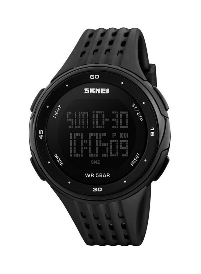 اليشمك ساعة يد رقمية مقاومة للماء بسوار من المطاط طراز 1219 للرجال - Image 1