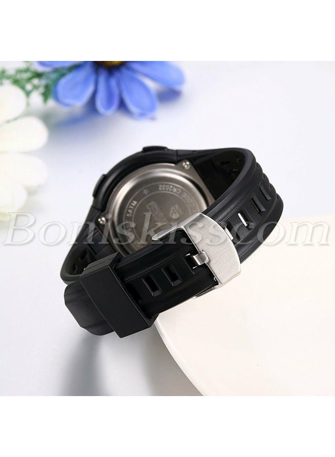 اليشمك ساعة يد رقمية مقاومة للماء بسوار من المطاط طراز 1219 للرجال - Image 3