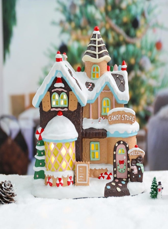 Vipush Christmas Village House Charming Christmas Ceramic Candy Store Decoration with Lights – Perfect Illuminated Holiday Centerpiece for Your Festive Decor - Image 3