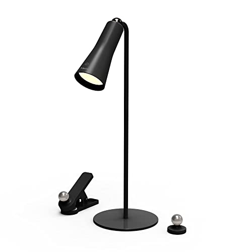 XECH Table Lamp for Study with Multiple Attachments Desk Lamps For Students 4 in 1 Rechargeable Desk Light with Powerful Neodymium Magnets & Adjustable Brightness Reading Lamp USB C Charging (Magneto) (Black) - Image 1