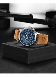 Mens Watches Multifunction Chronograph Date Quartz Watch for Men Brown Leather Band Analog Wrist Watch Gift for Men Casual Business - pzsku/Z3711EE2B41F2AF9A45E8Z/45/_/1736959287/34b5060c-0c00-4ab4-bb5e-4bf61445fe99