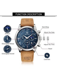 Mens Watches Multifunction Chronograph Date Quartz Watch for Men Brown Leather Band Analog Wrist Watch Gift for Men Casual Business - pzsku/Z3711EE2B41F2AF9A45E8Z/45/_/1736959288/40ba8033-2f74-42ad-9bf5-53a31fce86fa