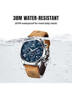 Mens Watches Multifunction Chronograph Date Quartz Watch for Men Brown Leather Band Analog Wrist Watch Gift for Men Casual Business - pzsku/Z3711EE2B41F2AF9A45E8Z/45/_/1736959288/b8a3f62b-bb55-4fb1-8dfd-380e87ef29a9