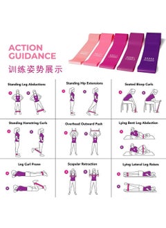 YOUGE Resistance Band Set, 5 Latex Exercise Bands with 5 Resistance Levels, Skin Friendly Elastic Bands for Home Exercise, Physical Therapy, Strength Training, Yoga  - Image 2