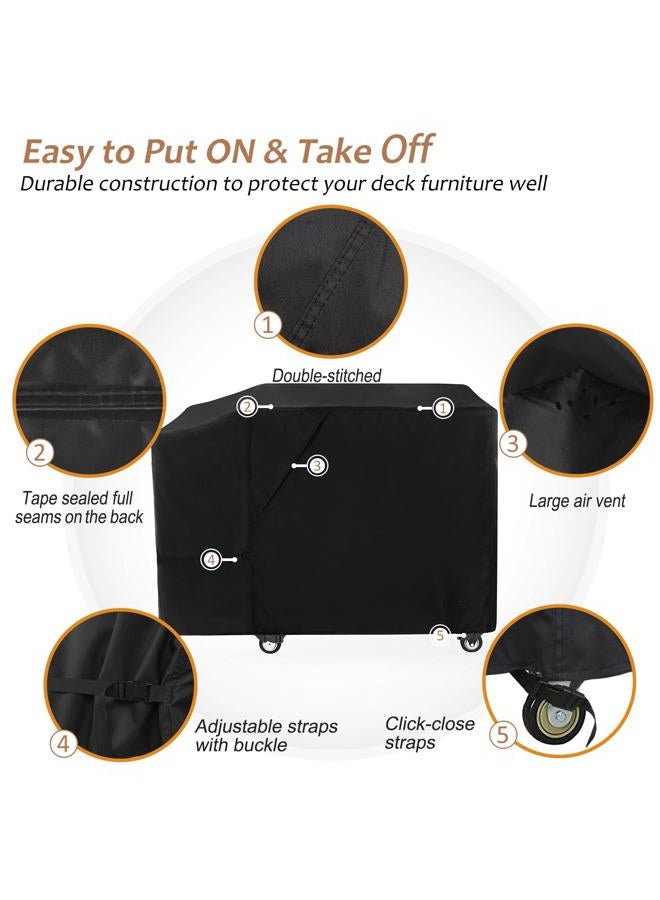 NettyPro Griddle Cover for Blackstone 28" Griddle with Single Shelf, Waterproof UV Resistant 2 Burner Flat Top Gas Grill Cover for Blackstone 28" Griddle Station Camping, Black - Image 3