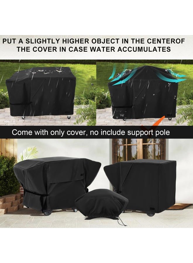 NettyPro Griddle Cover for Blackstone 28" Griddle with Single Shelf, Waterproof UV Resistant 2 Burner Flat Top Gas Grill Cover for Blackstone 28" Griddle Station Camping, Black - Image 5