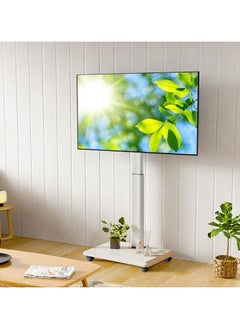 Generic Movable Tv Stand For 37-75 Inch Lcd Led Flat Panel Curved Screen Tv Rolling Tv Stand Mobile Holds Up To 88 Lbs Portable Tv Stand Rolling Floor Tv Stand Max Vesa 600x400mm  - Image 3