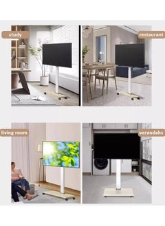 Generic Movable Tv Stand For 37-75 Inch Lcd Led Flat Panel Curved Screen Tv Rolling Tv Stand Mobile Holds Up To 88 Lbs Portable Tv Stand Rolling Floor Tv Stand Max Vesa 600x400mm  - Image 4