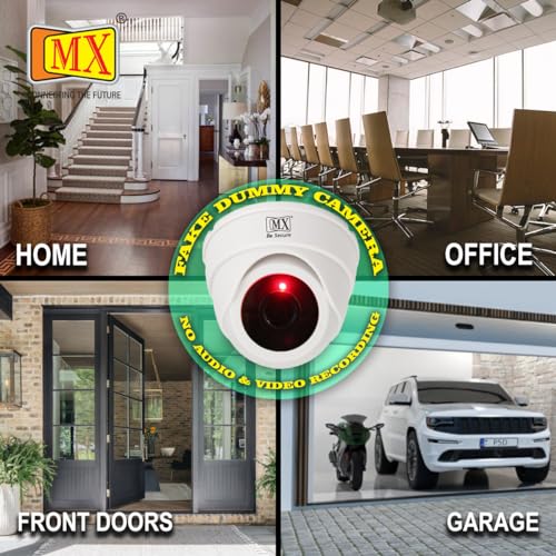 MX Dummy CCTV Dome Camera with Flashing LED Light, Battery Operated Fake Security Camera (No Audio or Video Recording), Indoor & Outdoor Use for Home and Office – 1 Piece - Image 5