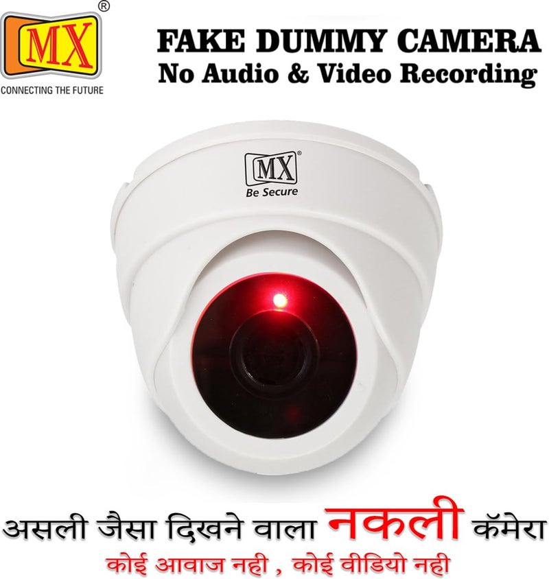 MX Dummy CCTV Dome Camera with Flashing LED Light, Battery Operated Fake Security Camera (No Audio or Video Recording), Indoor & Outdoor Use for Home and Office – 1 Piece - Image 2