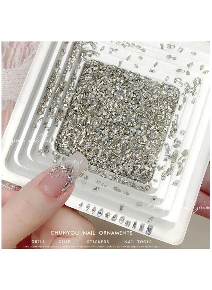 BTFMEI 5D Pearl Crystal Butterfly Magic Nail Sticker with 100 Zircon Diamonds, Butterfly Nail Art Stickers Self，Suitable for DIY Nail Sticker  - Image 5