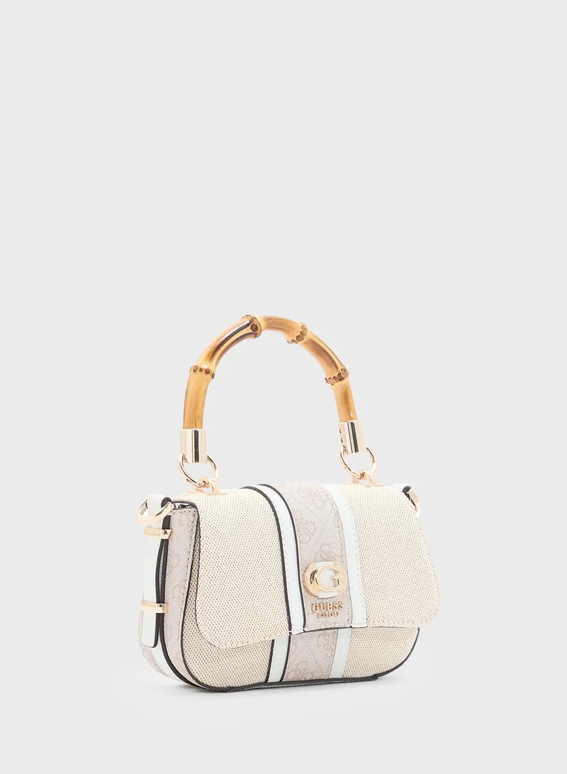 GUESS Kerima Bamboo Mini Top Handle Flap