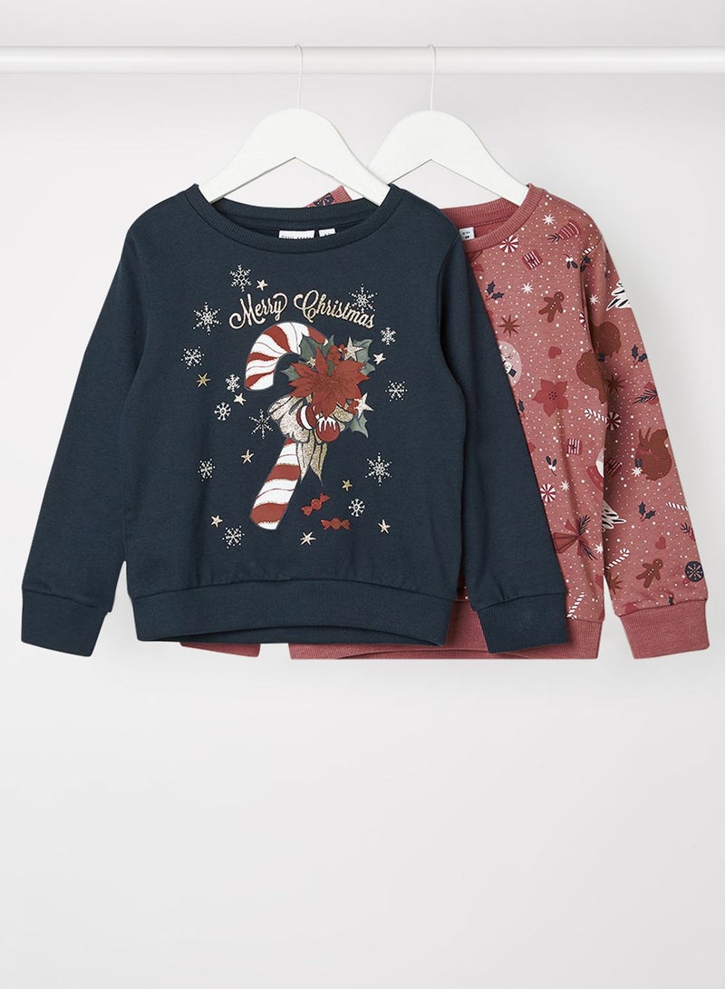 NAME IT Kids 2 Pack Christmas Sweatshirt - Image 1
