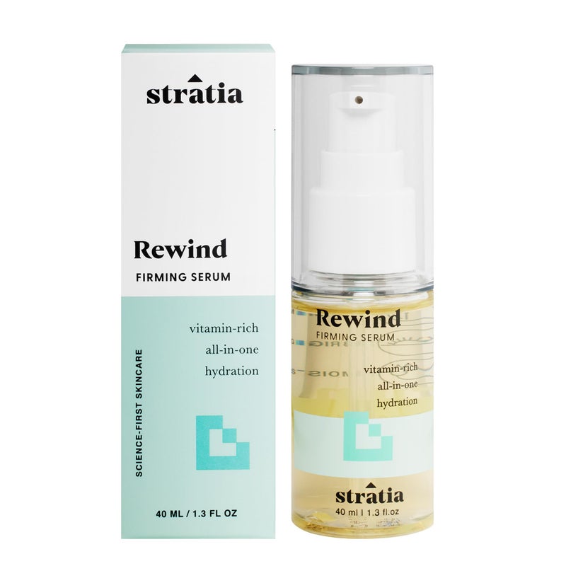 Stratia Rewind Firming & Hydrating Serum with Hyaluronic Acid & Niacinamide - Moisturizes & Evens Skin Tone with DMAE for Smooth, Plump Skin, 1.3 Fl Oz - Image 1