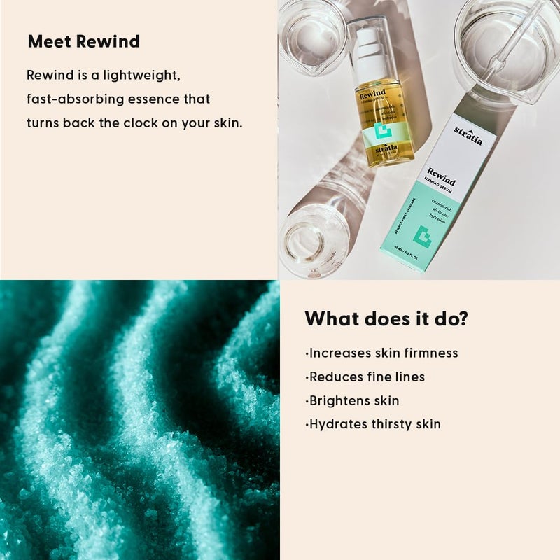 Stratia Rewind Firming & Hydrating Serum with Hyaluronic Acid & Niacinamide - Moisturizes & Evens Skin Tone with DMAE for Smooth, Plump Skin, 1.3 Fl Oz - Image 2