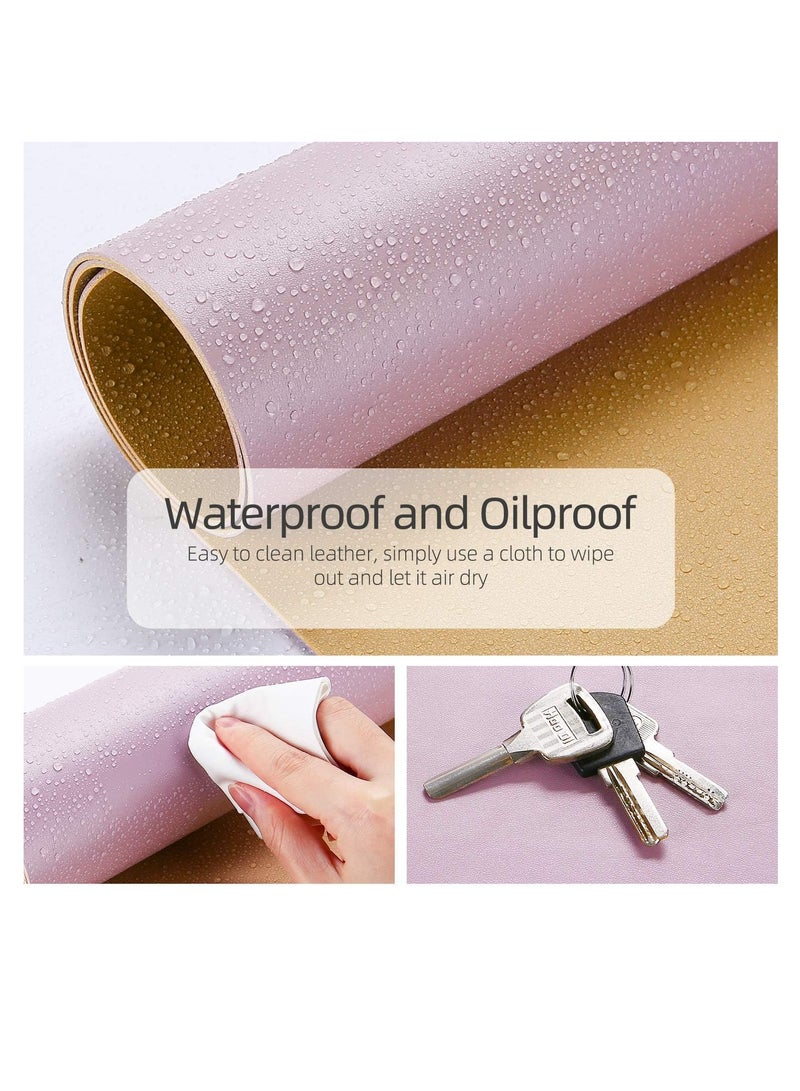 Cool Baby COOL BABYMultifunctional Office Desk Pad, Ultra Thin Waterproof PU Leather Mouse Pad, Dual Use Desk Writing Mat for Office/Home(90 * 45 CM，Gold + Pink) - Image 3