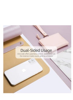 Cool Baby COOL BABYMultifunctional Office Desk Pad, Ultra Thin Waterproof PU Leather Mouse Pad, Dual Use Desk Writing Mat for Office/Home(90 * 45 CM，Gold + Pink)  - Image 5