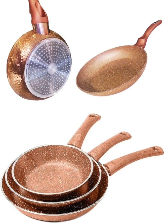 3 piece pan set size " 20cm - 24cm - 28cm " copper granite pro - Image 1