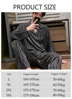 2-piece Men' s Pajama Set Silk Satin Long Sleeve Sleepwear with Button Classic Loungewear Nightwear Notch Neck Shirt and Waist Elastic Pants Pajama for Men - pzsku/Z3712874D5A5240D514F3Z/45/_/1691118813/7006d651-d01d-4c24-afad-ae655135da48