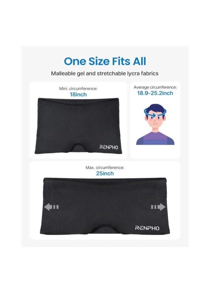 RENPHO Ice Head Wrap, Headache Relief Hat for Migraine, Migraine Cap with Hot or Cold Therapy, Ice Pack Heating & Cooling Eye Mask with Gel, Cold/Hot Compress for Puffy Eye, Tension, Sinus, Stress - Image 4