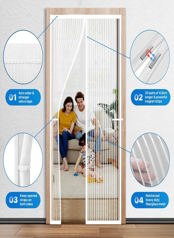 Loviga Heavy Duty Door Screen Magnetic Closure, LOVIGA Thickened Fiberglass Screen Door Mesh, Self Sealing, Tear Resistant, Easy Assemble, Fine Mesh Keep Bugs Out Fit Door Size 38 Inch X 82 Inch White - Image 3