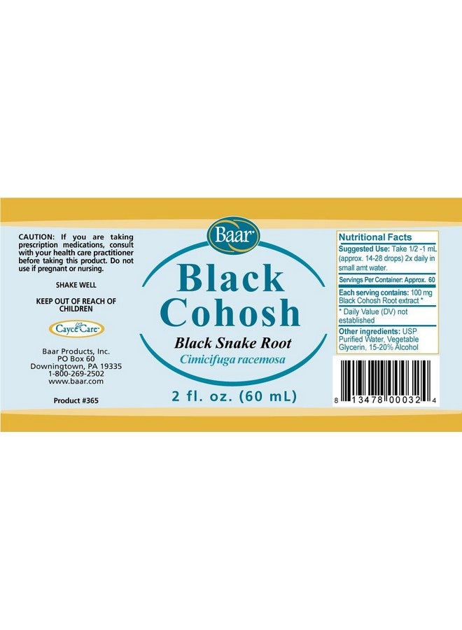 Baar Black Cohosh (Snakeroot) Fluid Extract, 2 Ounces - Image 2