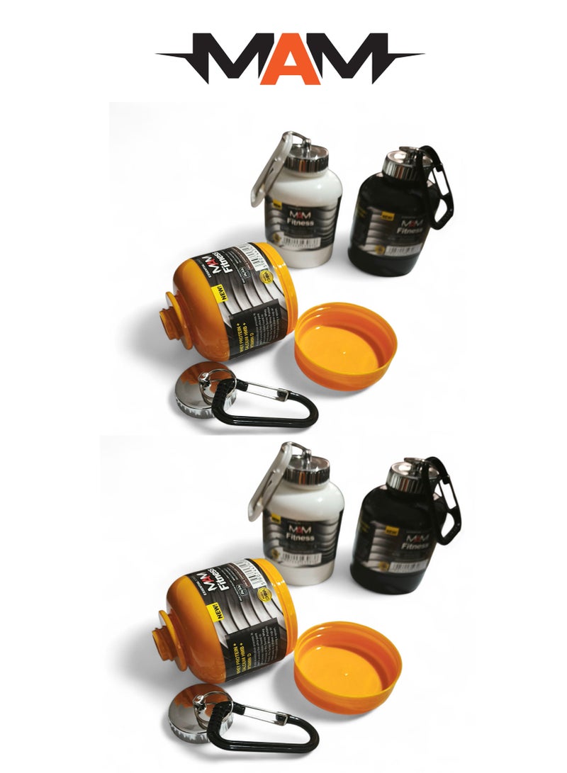 MAM 6 Pieces of Protein Shake Mini Bottles Upper and Lower Caps - Image 1