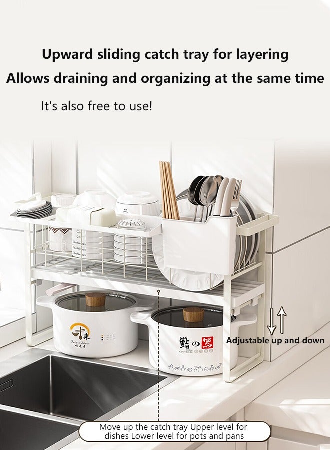 general Kitchen Double Shelf Hot Dish Storage Dish Drainer Multi-functional Drainage Dish Holder - Image 5