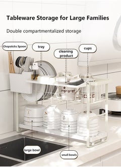 General Kitchen Double Shelf Hot Dish Storage Dish Drainer Multi-functional Drainage Dish Holder  - Image 4